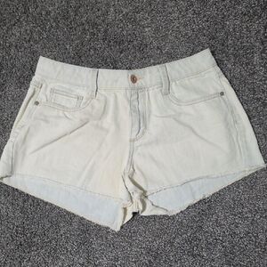 Arizona Jean Company Light Cream Denim Cutoff Shorts
